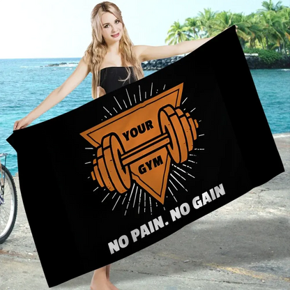 No Pain No Gain GYM Towel Microfiber Beach Towel Absorbent Quick dry Soft Yoga Swimming Resort Mountain Climbing Towel Ethics-Sports