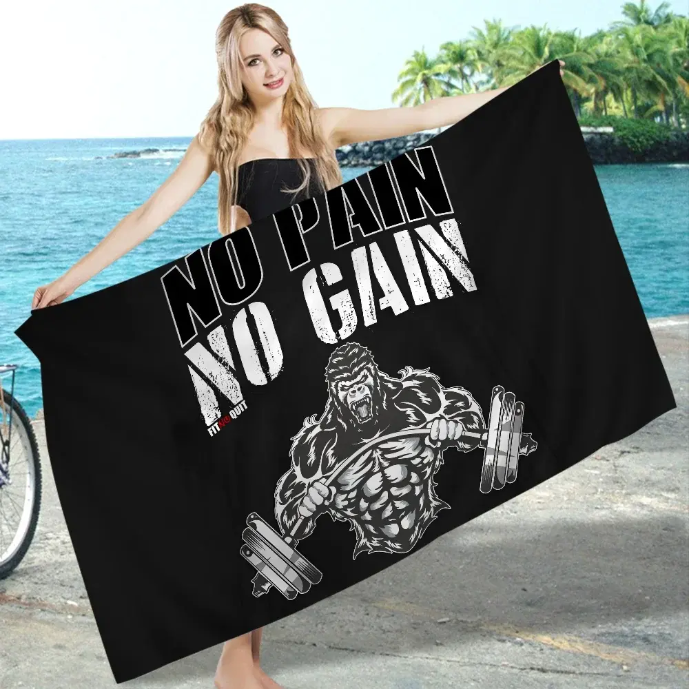 No Pain No Gain GYM Towel Microfiber Beach Towel Absorbent Quick dry Soft Yoga Swimming Resort Mountain Climbing Towel Ethics-Sports