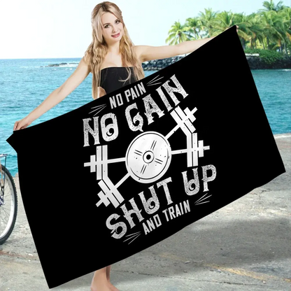 No Pain No Gain GYM Towel Microfiber Beach Towel Absorbent Quick dry Soft Yoga Swimming Resort Mountain Climbing Towel Ethics-Sports