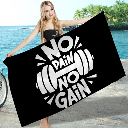 No Pain No Gain GYM Towel Microfiber Beach Towel Absorbent Quick dry Soft Yoga Swimming Resort Mountain Climbing Towel Ethics-Sports
