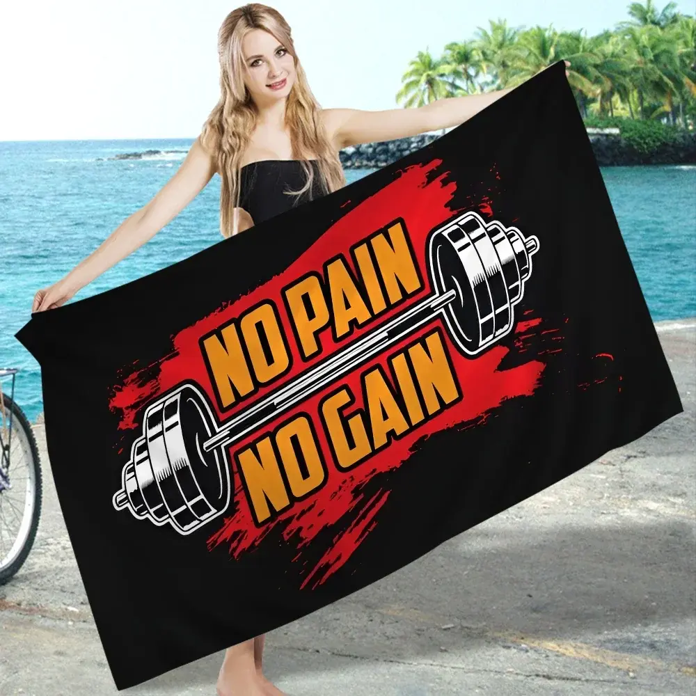 No Pain No Gain GYM Towel Microfiber Beach Towel Absorbent Quick dry Soft Yoga Swimming Resort Mountain Climbing Towel Ethics-Sports