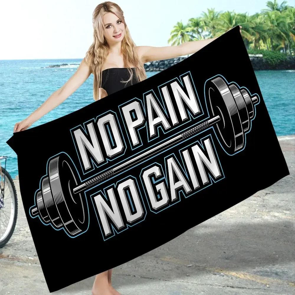 No Pain No Gain GYM Towel Microfiber Beach Towel Absorbent Quick dry Soft Yoga Swimming Resort Mountain Climbing Towel Ethics-Sports