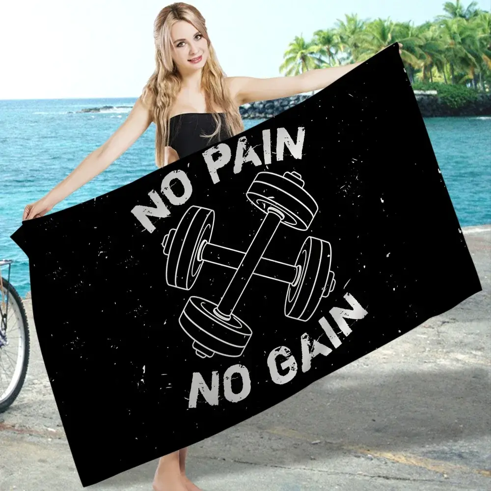 No Pain No Gain GYM Towel Microfiber Beach Towel Absorbent Quick dry Soft Yoga Swimming Resort Mountain Climbing Towel Ethics-Sports