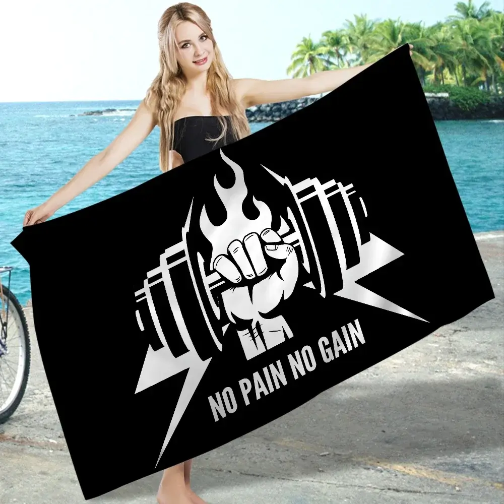 No Pain No Gain GYM Towel Microfiber Beach Towel Absorbent Quick dry Soft Yoga Swimming Resort Mountain Climbing Towel Ethics-Sports