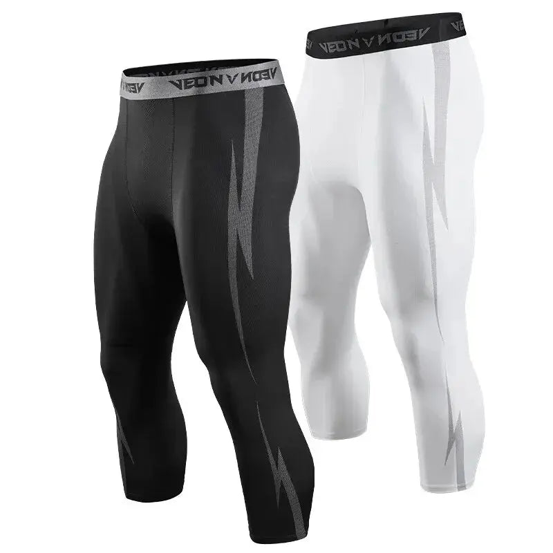 POWER-LEGGINGS Bodybuilding 3/4 Leggings mit Lightning Design / Quick Dry / Kompression Ethics-Sports