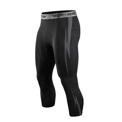 POWER-LEGGINGS Bodybuilding 3/4 Leggings mit Lightning Design / Quick Dry / Kompression Ethics-Sports