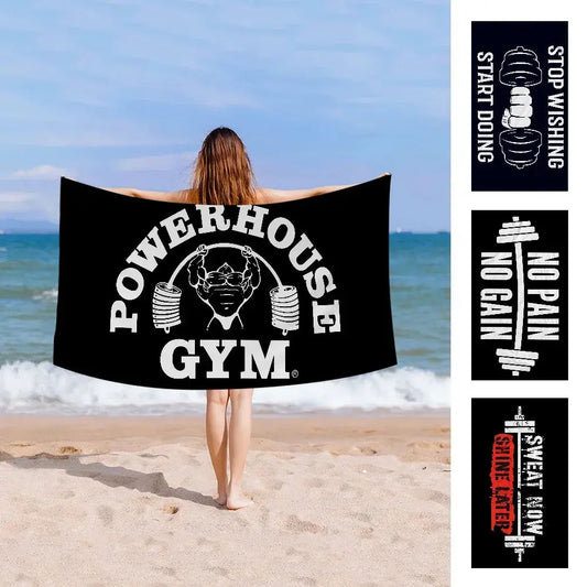 Powerhouse Gym Towel Microfiber Beach Towel Absorbent Quick dry Soft Yoga Swimming Resort Mountain Climbing Towel Ethics-Sports