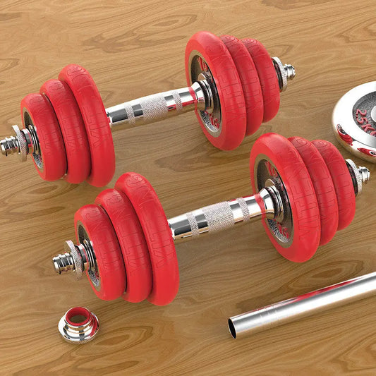 Pure Iron Solid Black and Red Dumbbells Ethics Sports