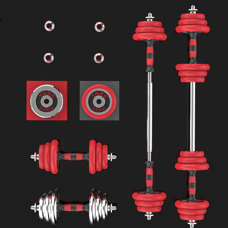 Pure Iron Solid Black and Red Dumbbells Ethics Sports