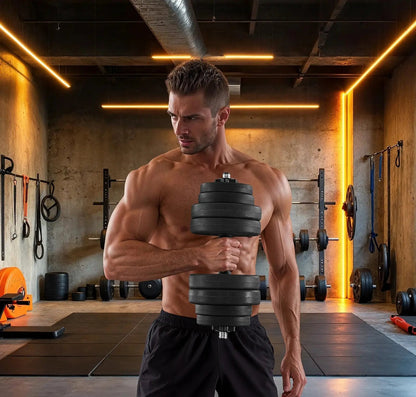 SONGMICS 2-in-1 dumbbell 2x10/15 kg dumbbell set for home, 1 pair Ethics-Sports