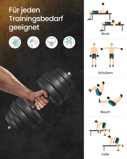 SONGMICS 2-in-1 dumbbell 2x10/15 kg dumbbell set for home, 1 pair Ethics-Sports