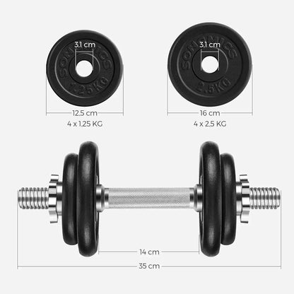 SONGMICS Dumbbell SYL20/30/40T cast iron dumbbell set 20/30/40 kg adjustable Ethics-Sports
