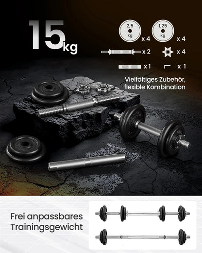 SONGMICS Dumbbell Set Short dumbbells Set 2 Adjustable Weight 20/30 kg Ethics-Sports