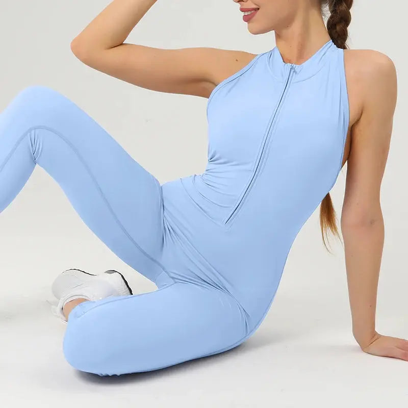 Scrunch Gym Jumpsuit Damen Fitnessanzug Kurze Sets Sportoverall für Damen Trainingsanzug Yoga Kleidung Reißverschluss Workout Sportbekleidung Ethics Sports