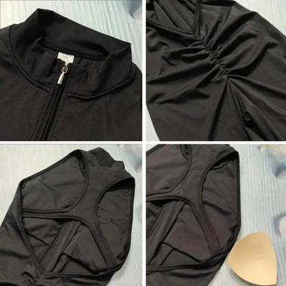 Scrunch Gym Jumpsuit Damen Fitnessanzug Kurze Sets Sportoverall für Damen Trainingsanzug Yoga Kleidung Reißverschluss Workout Sportbekleidung Ethics Sports