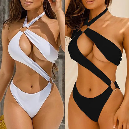 Sexy One-piece Three-color Strap Bikini Ethics Sports