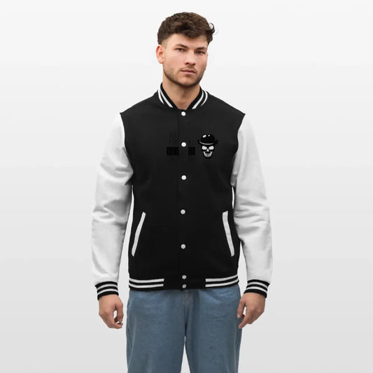 College-Sweatjacke - Schwarz/Weiß