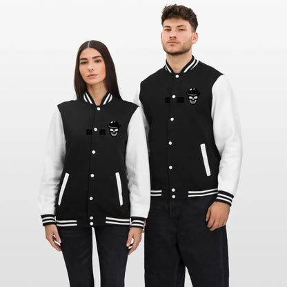 College-Sweatjacke - Schwarz/Weiß