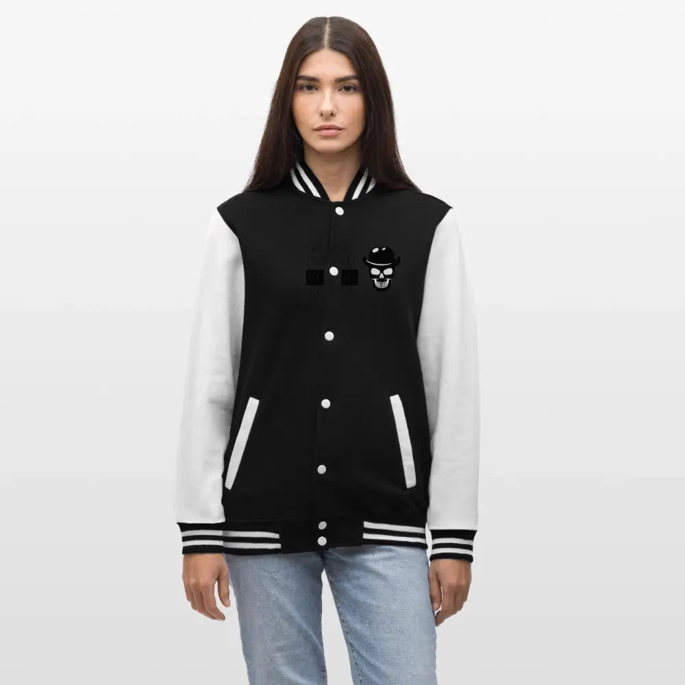 College-Sweatjacke - Schwarz/Weiß