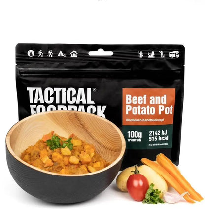 Tactical Foodpack Freeze Dried Meal, 100 g Beutel, Beef & Potato Pot Metasport