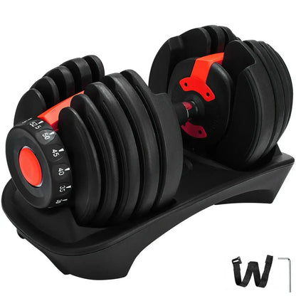 VEVOR 24KG Adjustable Dumbbells Sets and Dumbbell Stand and Dumbbell Weight  With Handle Base Fitness Workouts Equipment Ethics-Sports