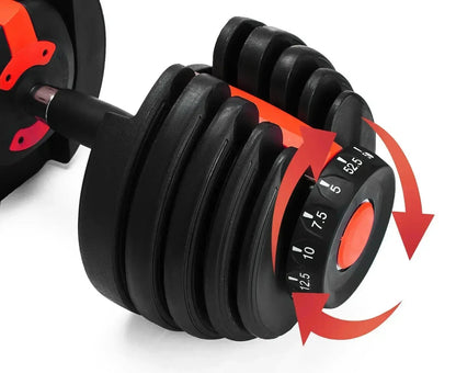 VEVOR 24KG Adjustable Dumbbells Sets and Dumbbell Stand and Dumbbell Weight  With Handle Base Fitness Workouts Equipment Ethics-Sports