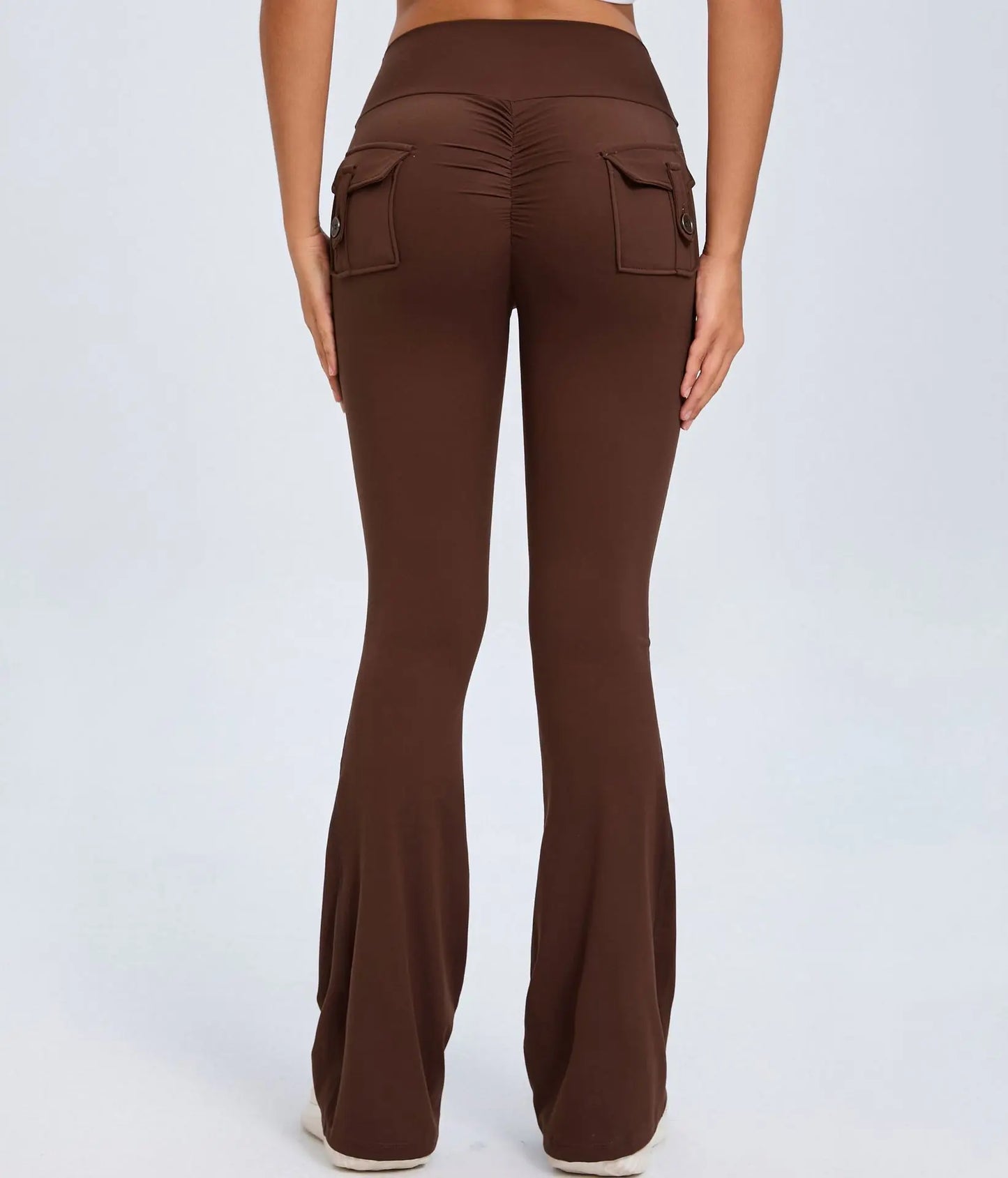 Yoga Fitness Flared Pants With Pockets Ins Fashion Slim High Waist Sports Trousers  Scrunch Butt Booty Workout Lifting Leggings Metasport