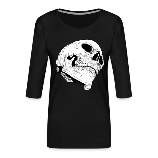 individuelles Frauen Premium 3/4-Arm Shirt - Schwarz
