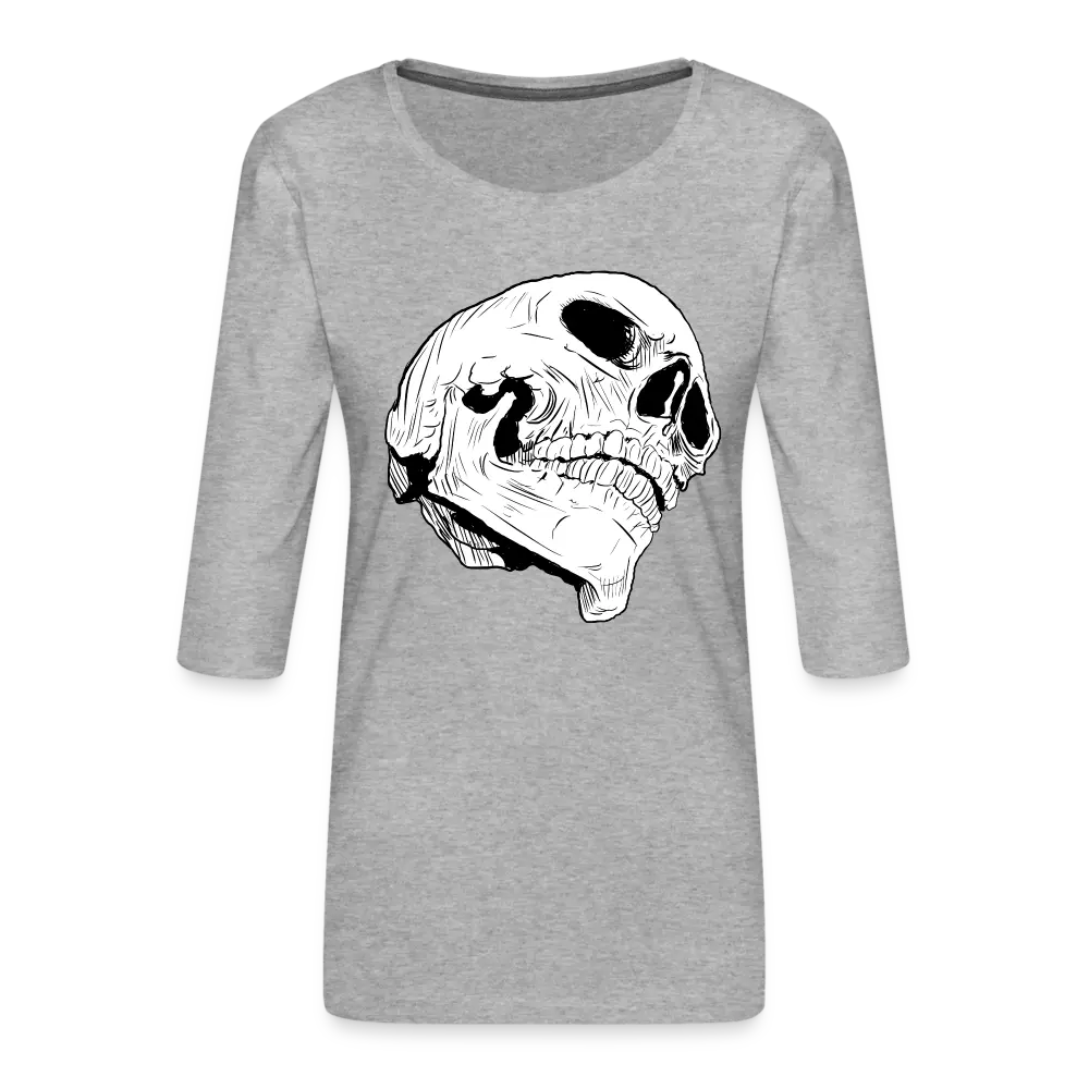 individuelles Frauen Premium 3/4-Arm Shirt - Grau meliert