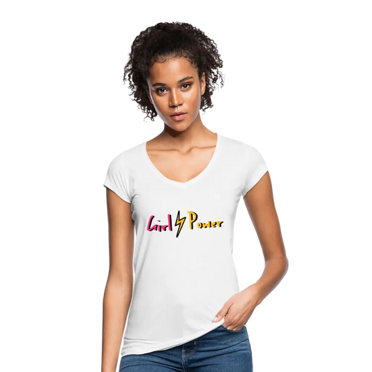 individuelles Frauen Vintage T-Shirt - weiß