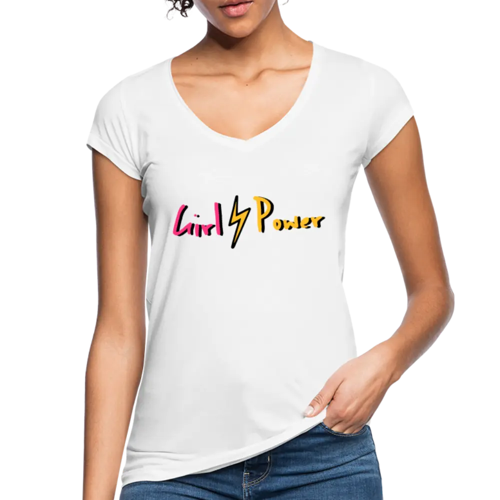 individuelles Frauen Vintage T-Shirt - weiß