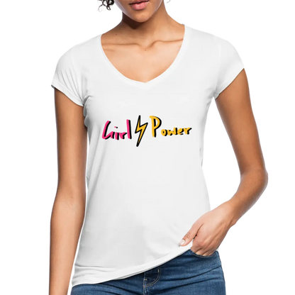 individuelles Frauen Vintage T-Shirt - weiß
