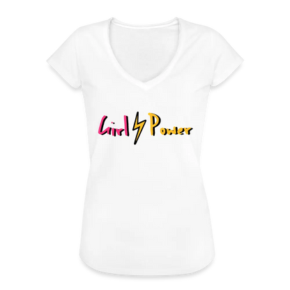 individuelles Frauen Vintage T-Shirt - weiß